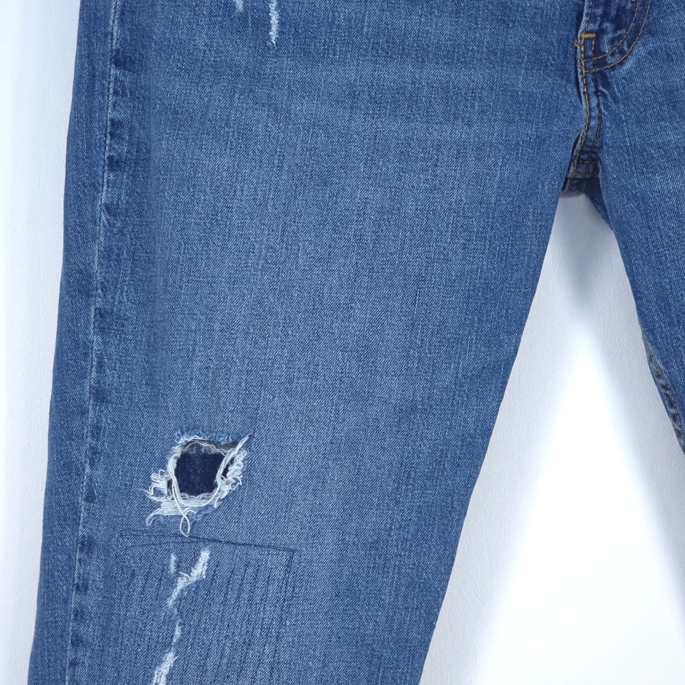 Levi's 511 Denim Jeans Mens 36x30 Faded Stretch Medium Wash Whiskers Distressed - Picture 12 of 16